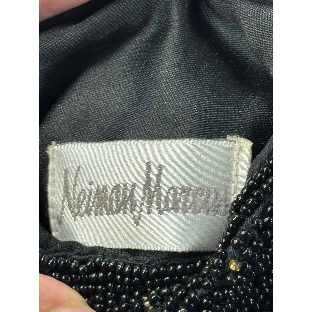 Neiman Marcus Vintage Beaded Star Pouch Black Gold‎ Silver Celestial Phone Case